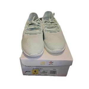 Pharrell X Adidas Tennis Hu Athletic Green Fabric Lightweight Women 6‎ Sneakers